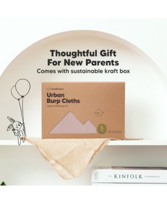 Kids 5pk Urban Burp Cloths, Organic Burping Cloth for Babies, Burp Rags