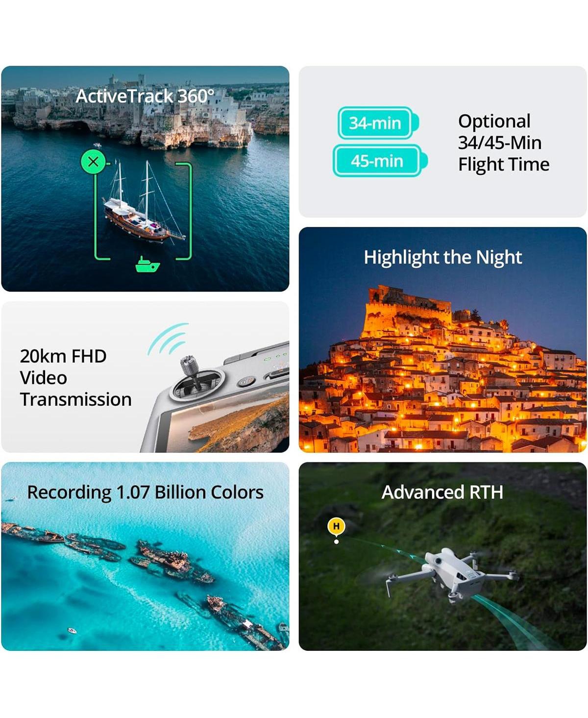 Dji Mini 4 Pro (Dji Rc 2), Folding Mini-Drone with 4K Hdr Video Camera for Adults, Under 0.549 lbs/249 g, 34 Mins Flight Time, 20 km Max Video