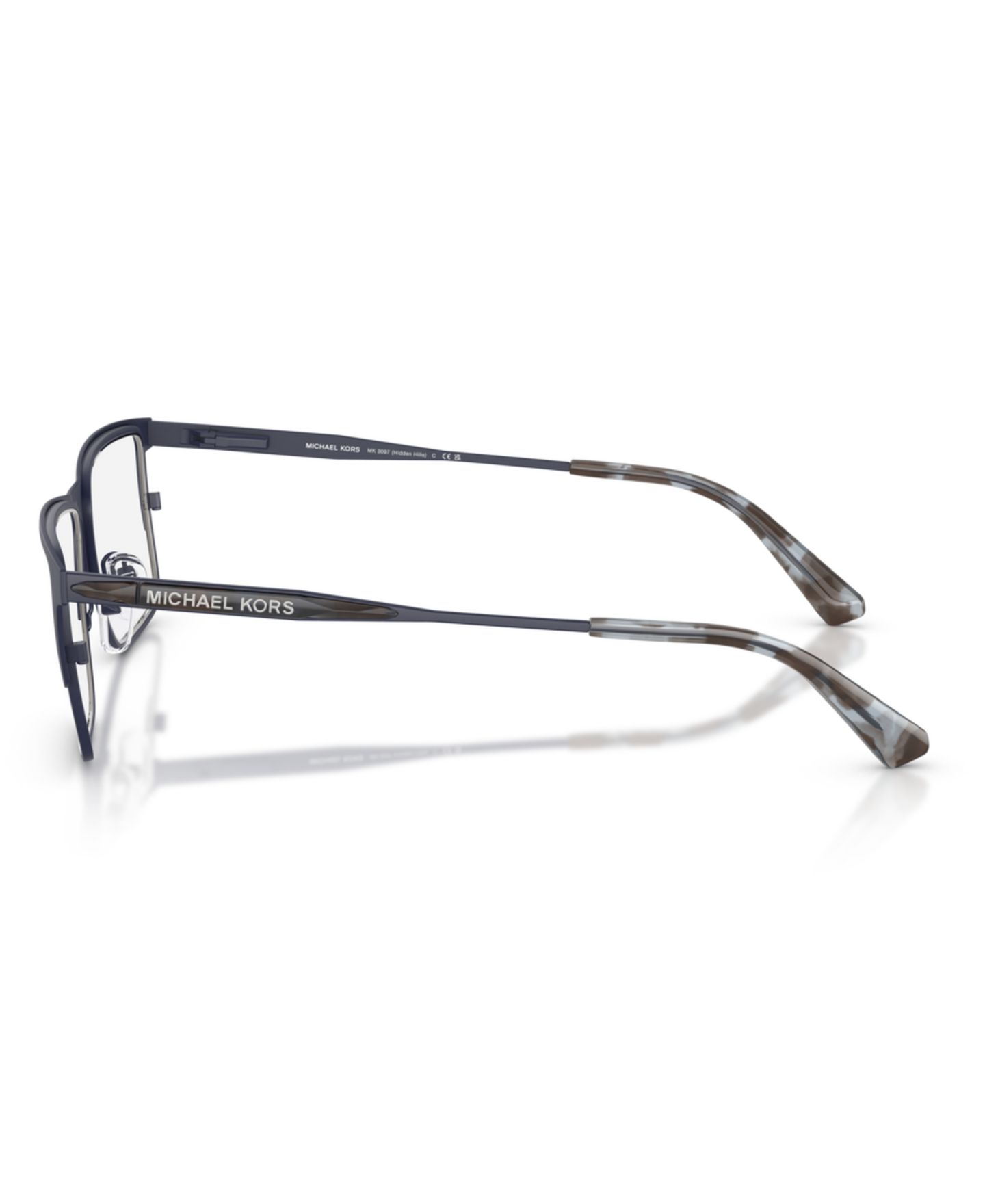 Мужские очки Michael Kors Man Rectangle Metal MK3097 Hidden Hills Eyeglasses, цвет: Матовый тёмно-синий — фото 5