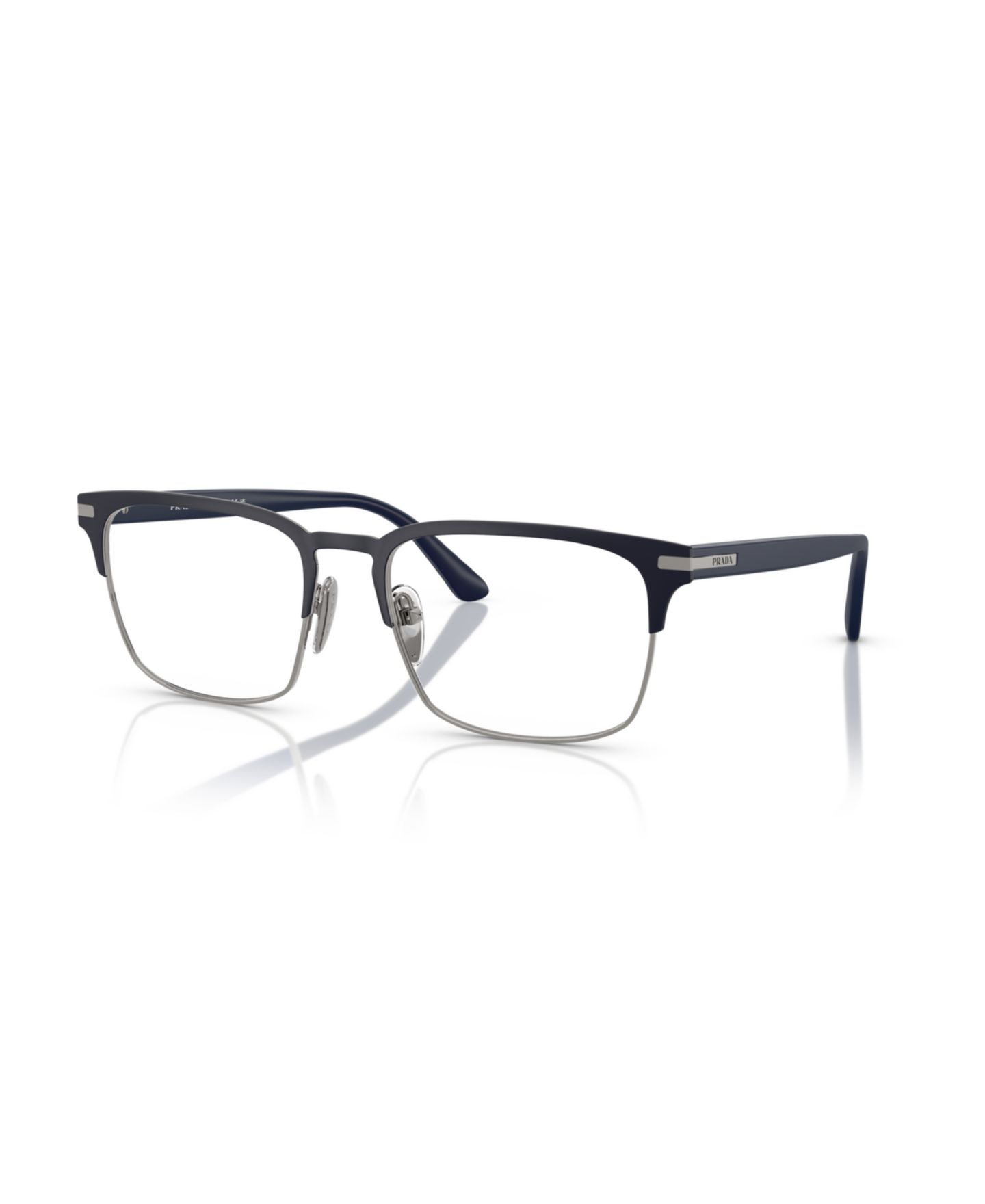 Мужские очки Prada Man Rectangle Metal PR 58ZV Eyeglasses, цвет: Графитовый — фото 1