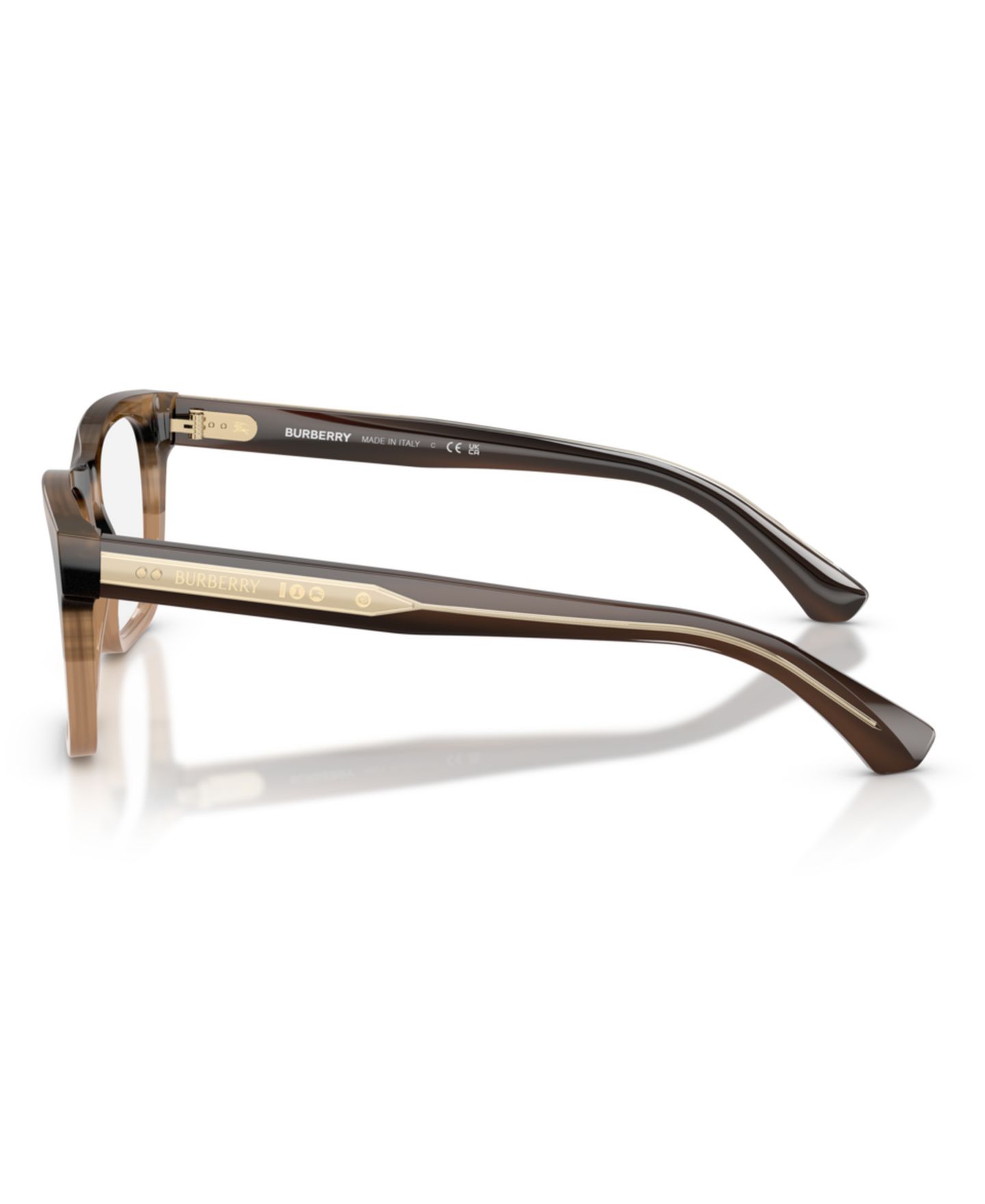 Мужские очки Burberry Man Square Plastic BE2445 Eyeglasses, цвет: Полосатый бежевый — фото 3