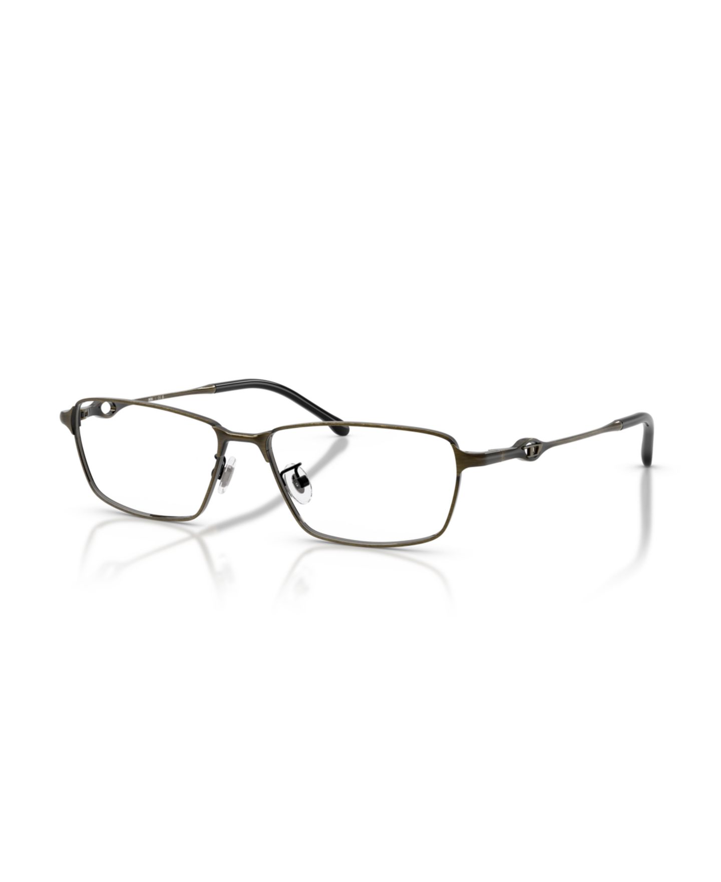 Мужские очки Diesel Man Rectangle Metal DL5008D Eyeglasses, цвет: Светлый серый зелёный — фото 1