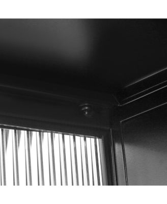 27.56" Two-Door Wall Cabinet with Glass Doors and Three-Tier Storage for Entryway, Living Room, or Bathroom