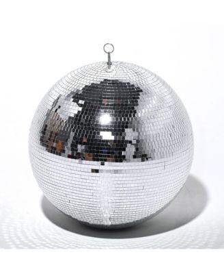 20" Large Disco Ball Mirror Big Hanging Glass Decor for 70s 80s Party Events Wedding DJ Dance Club Stage Lighting Silver