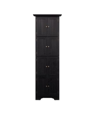 72" 4-Tier Corner Kitchen Pantry Cabinet with 8 Doors and Shelves, Tall Storage for Living & Kitchen Spaces
