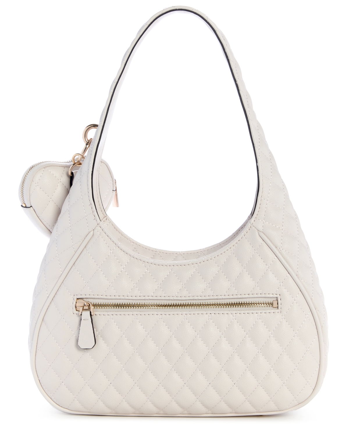 Guess Atabey Zip Top Small Hobo Bag In White