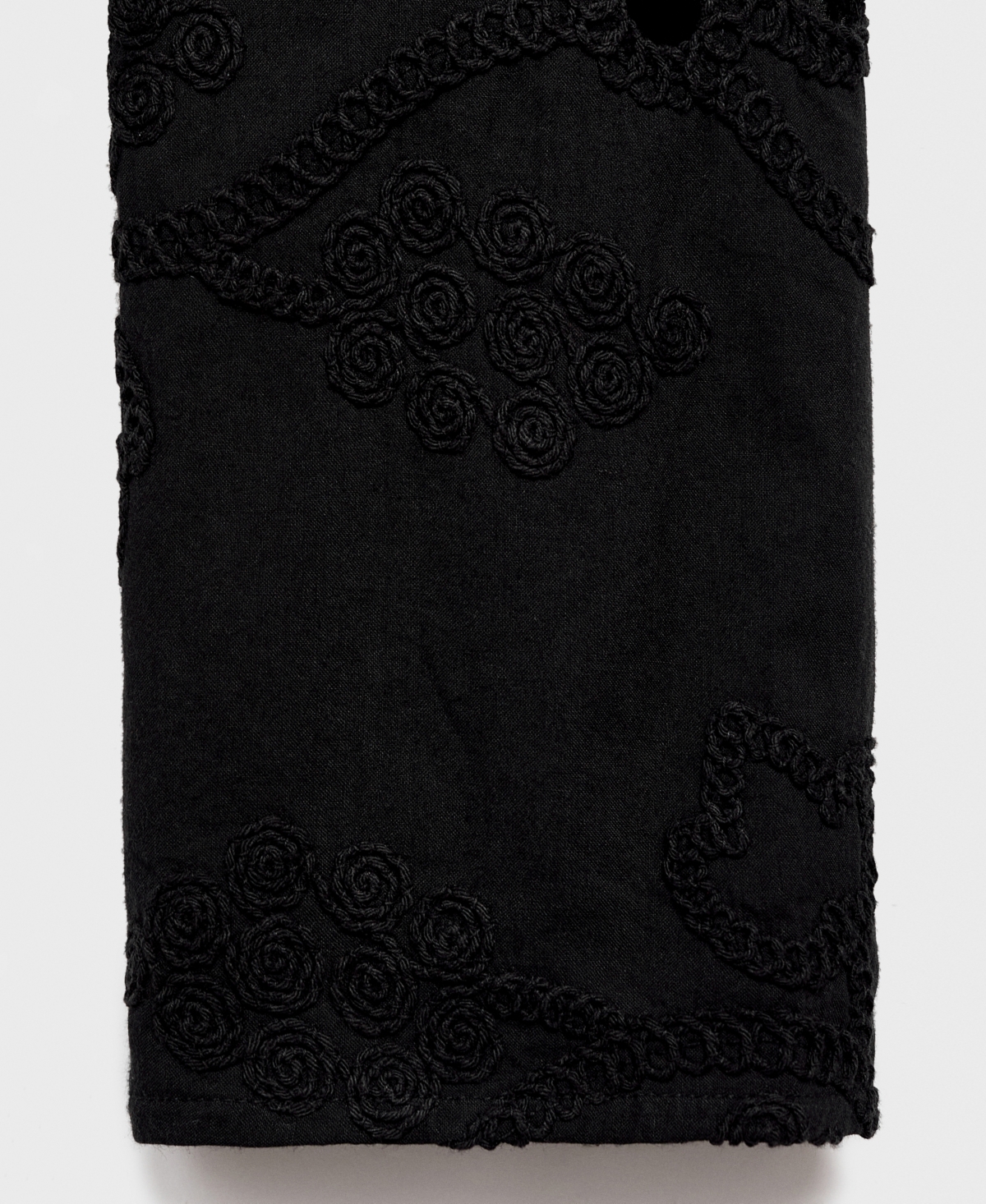 Mango Women's Buttons Embroidered Blouse In Black