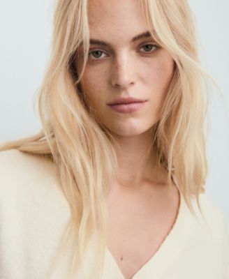 Women's V-Neck Wool-Blend Cardigan