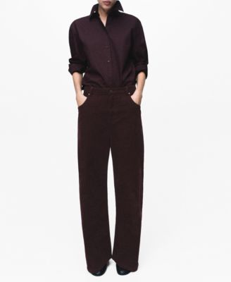 MANGO - Women's Wide-Leg Corduroy Jeans