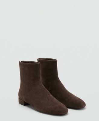 MANGO - Women's Suede Leather Ankle Boots