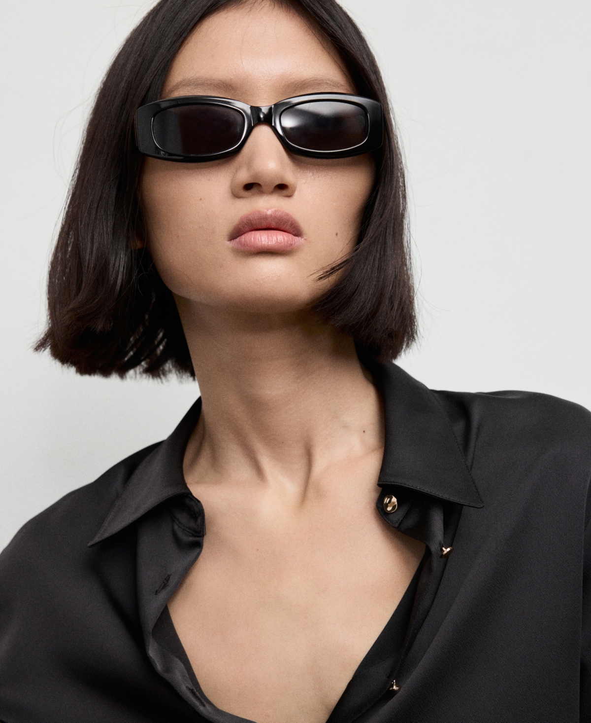 Mango Women's Satin Finish Flowy Shirt