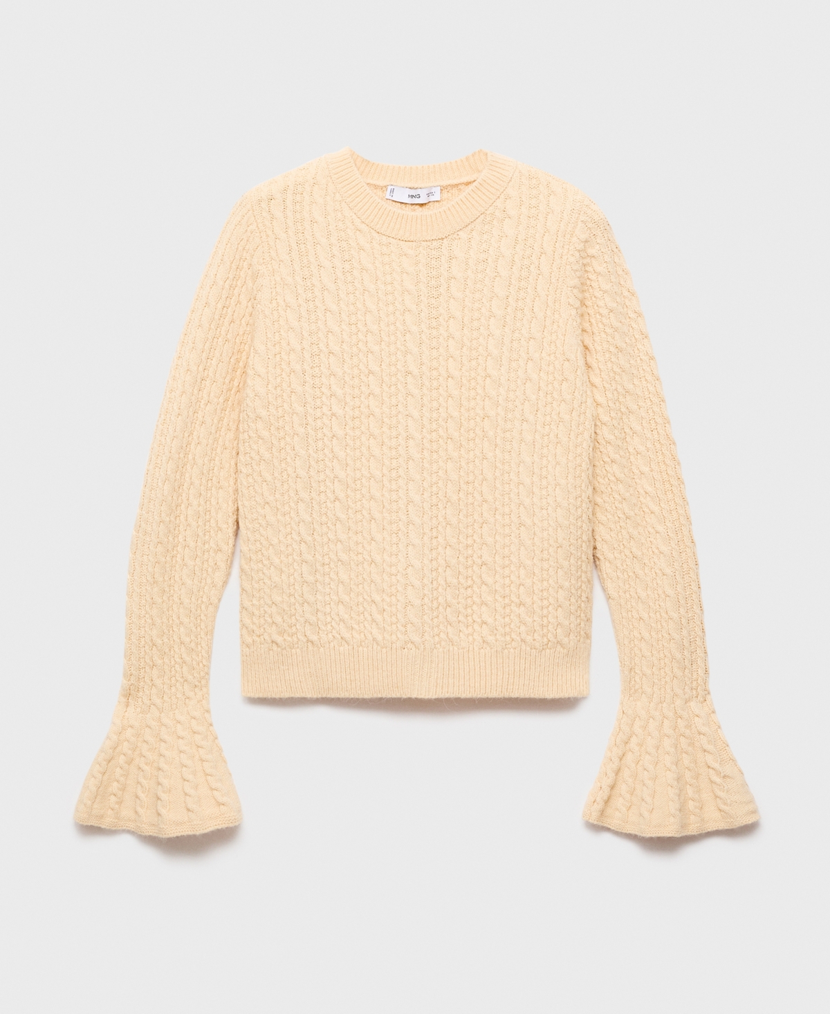 Mango Women's Flared Sleeves Cable-Knit Sweater