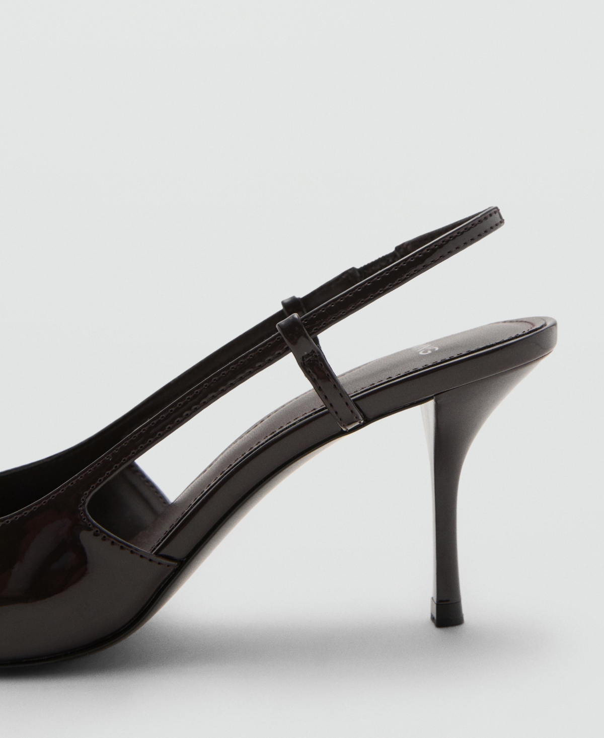 Mango Women's Patent Leather Ring Detail High-Heeled Shoes