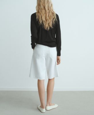 Women's Scarf Detail V-Neck Sweater