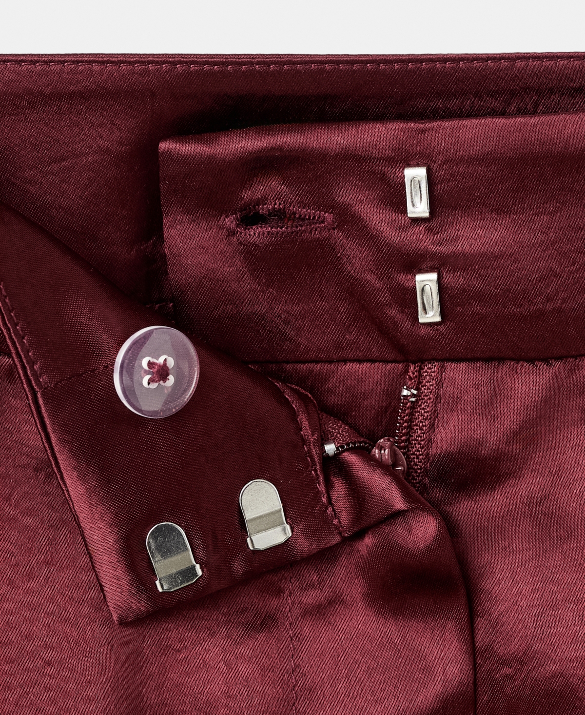 Mango Wide Leg Satin Pants In Burgundy