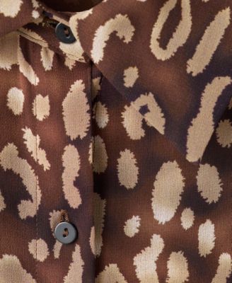 Women's Leopard-Print Belt Shirt Dress