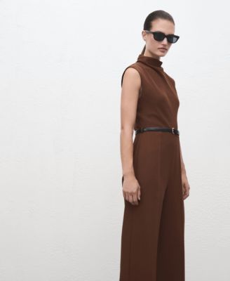 Women's Draped Neck Belt Jumpsuit