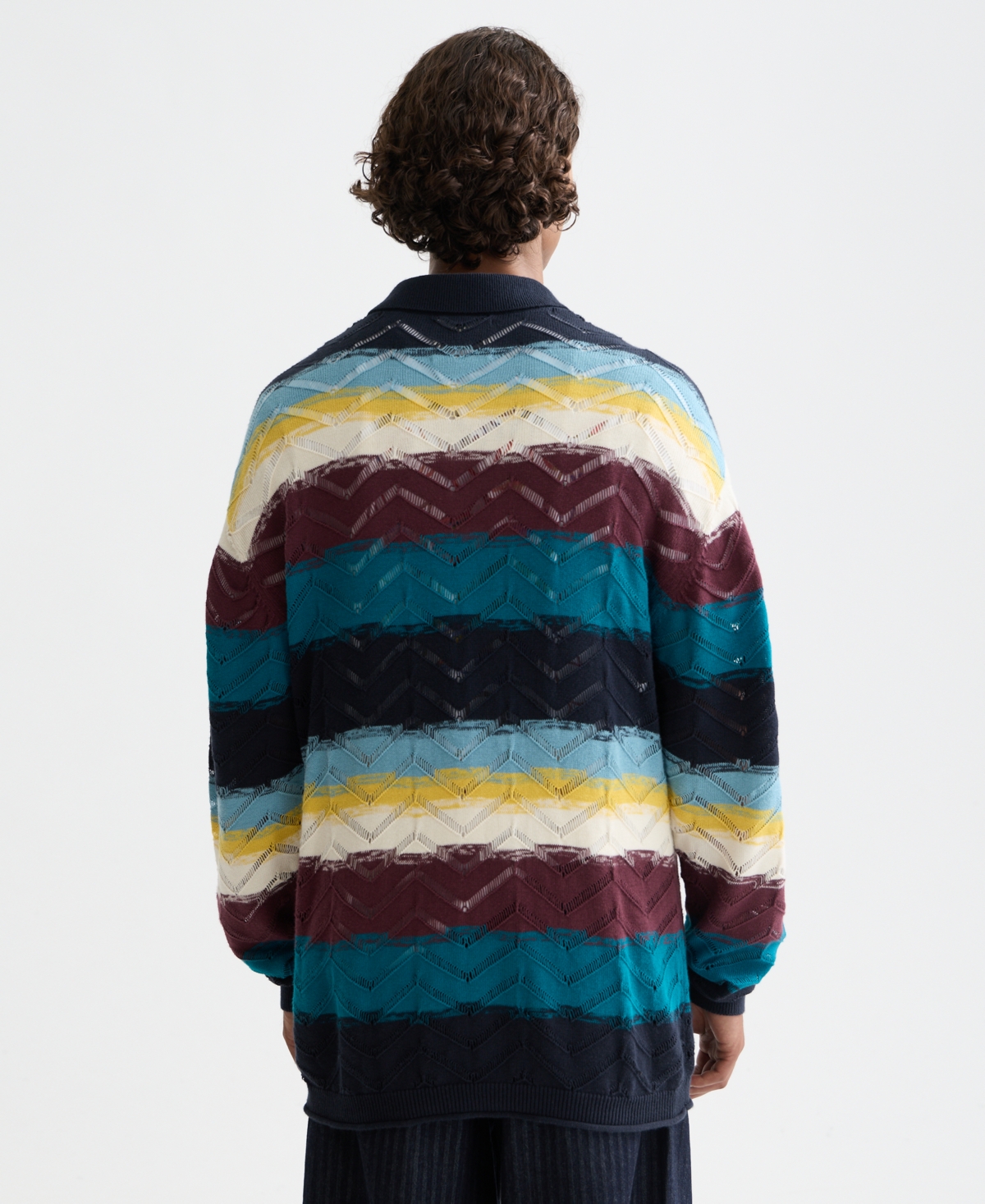 Scotch & Soda Men's Open Structure Knitted Stripe Sweater