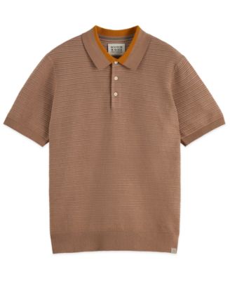 Men's Structured Knitted Regular-Fit Polo Shirt