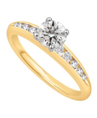 GIA Certified Diamonds - Diamond Solitaire Plus Engagement Ring (1 ct. t.w.) in 14K Two-Tone Gold