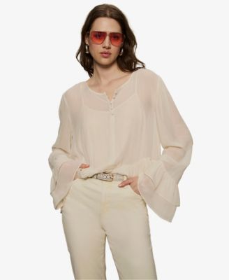 Women's Ruffled Long-Sleeve Blouse