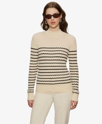 Women's Forever Striped Mock Neck Sweater