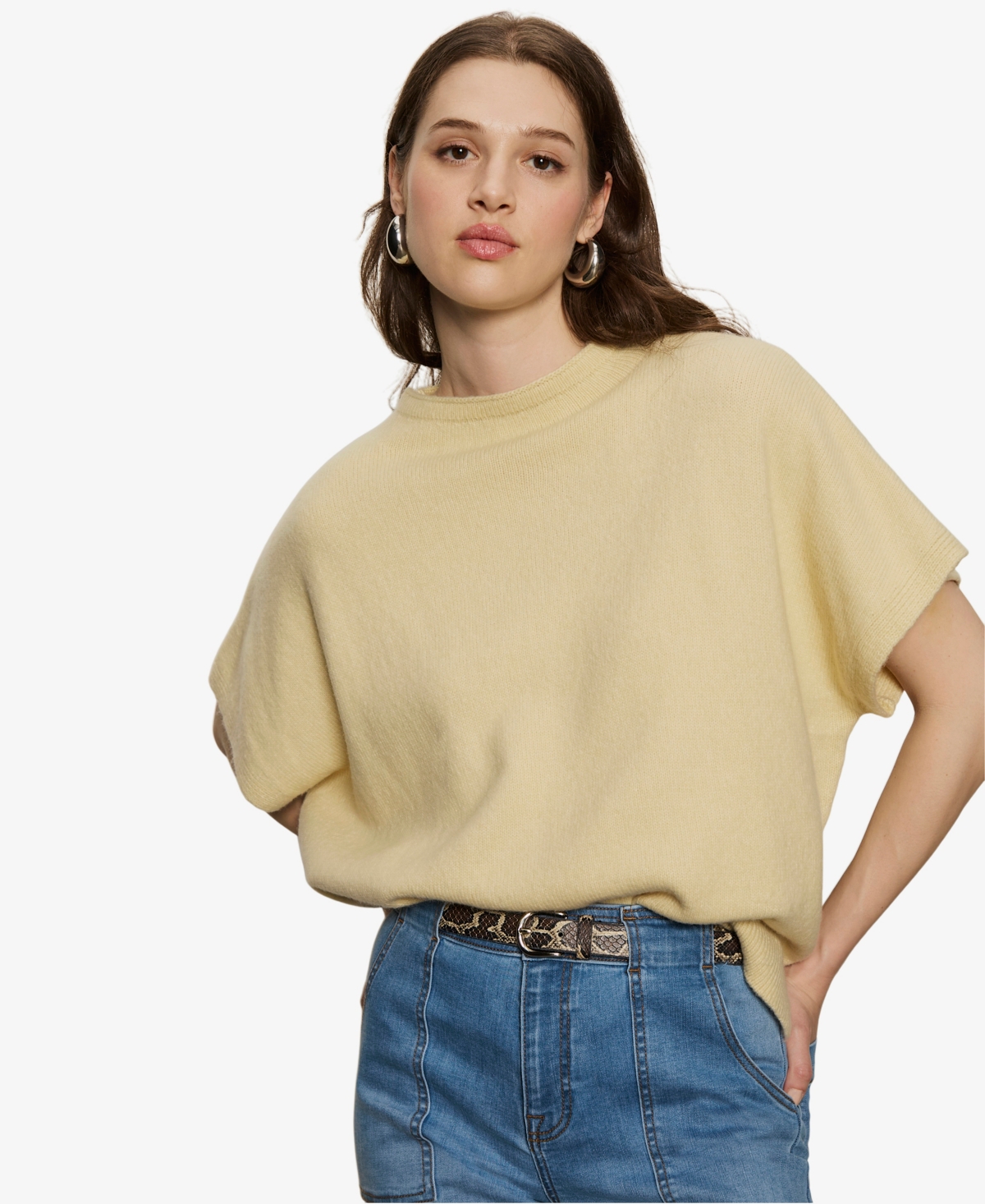 Sanctuary Women's Easy Layering Shell Short-sleeve Sweater In Yellow