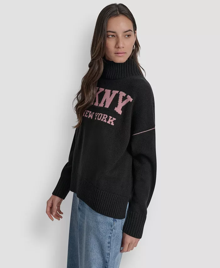 Women's Intarsia Logo Turtleneck Sweater - thumbnail 7