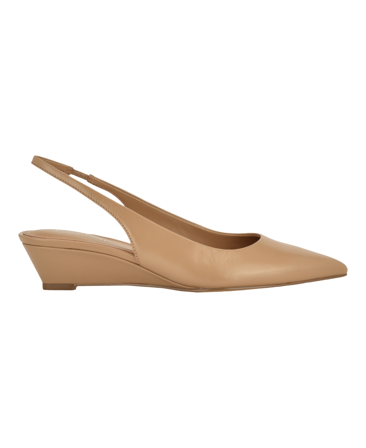 Calvin Klein Mavalyn Slingback Pointed Toe Wedge Pump In Neutral