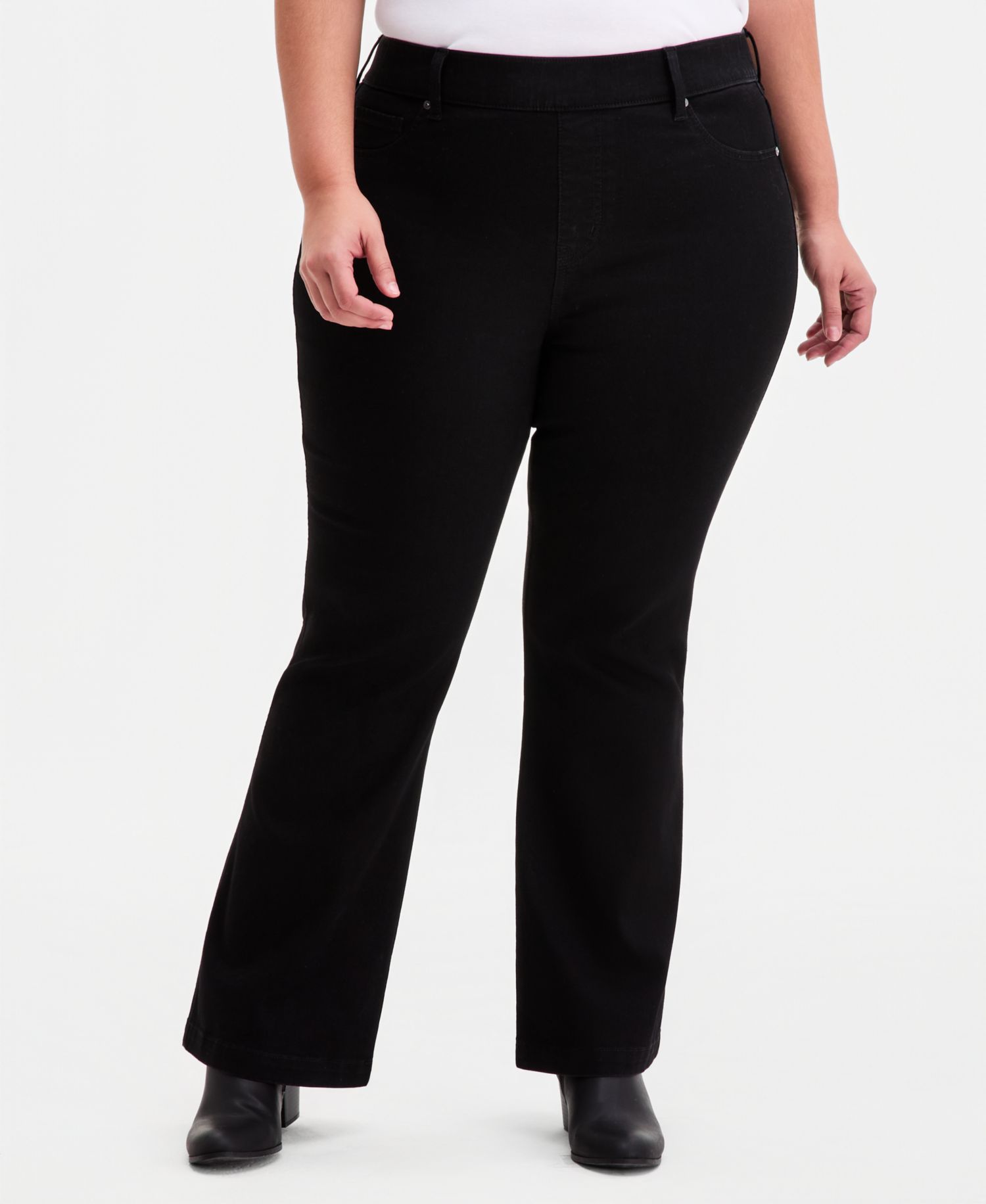 Plus Size Shaping Pull-On Bootcut Jeans