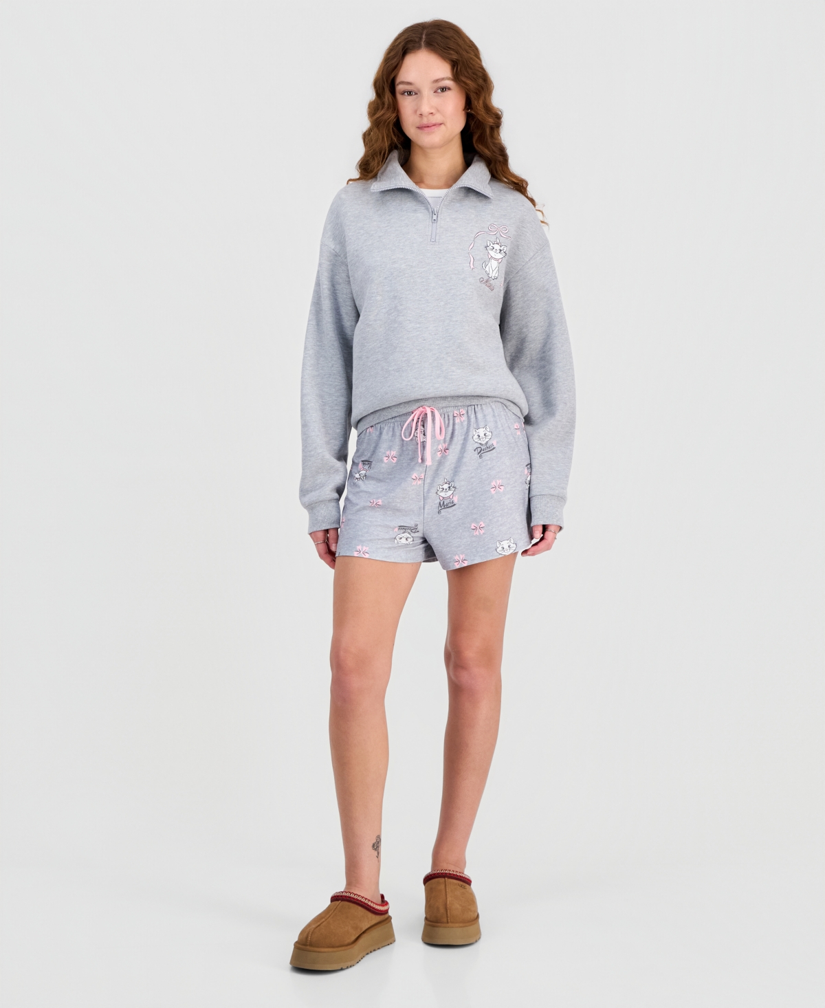 Disney Juniors' Marie Valentine's Day Brushed Jersey Lounge Shorts