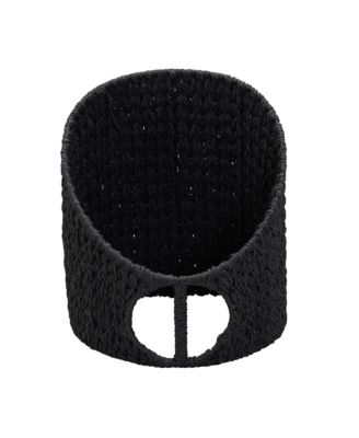 Oval Magazine Rack, Black Paper Rope