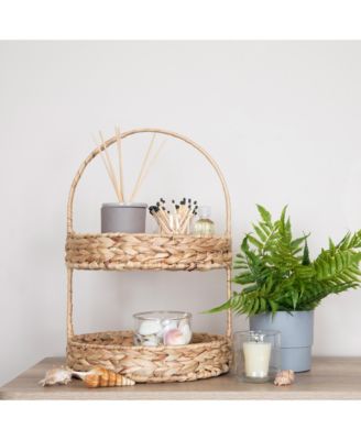 Water Hyacinth 2-Tier Tray, Natural