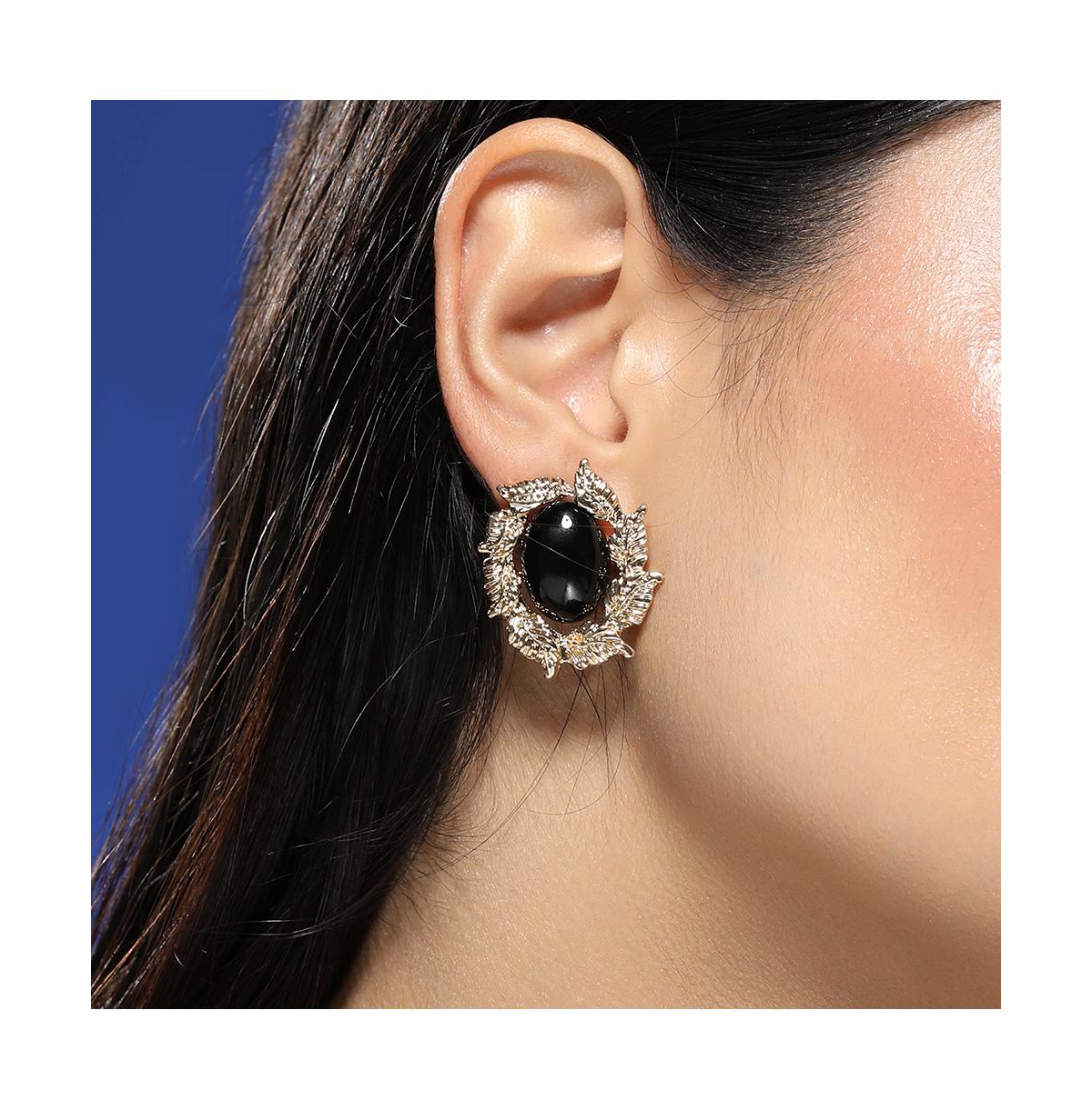 Women's The Victorian-Foliage Stud Earrings - Antique Gold