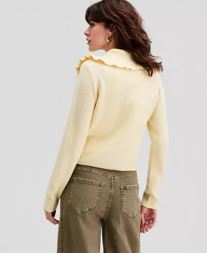 Women's Ruffled-Collar Cardigan - thumbnail 7