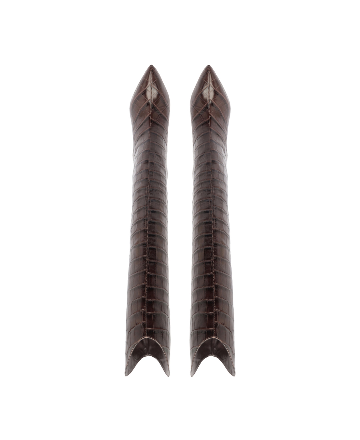 Schutz Women's Maryana Crocodile Embossed Knee High Stiletto Leather Boots In Black