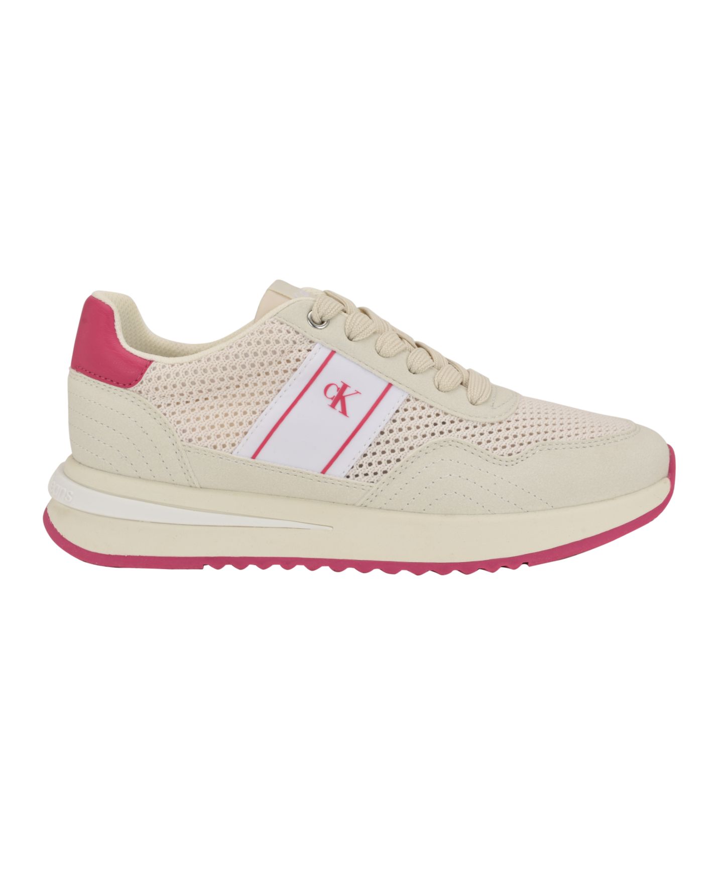 Женские кроссовки Calvin Klein Palimer Mesh Retro Lace-Up, цвет: Серый / Розовый — фото 2