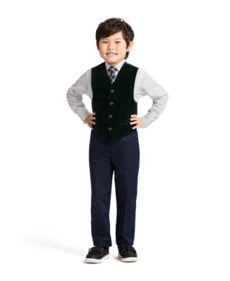 Nautica - Boys 2T-7 4-Piece Shirt, Tie, Vest and Pants Set