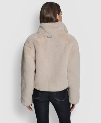 Women's Long-Sleeve Cropped Faux Fur Jacket