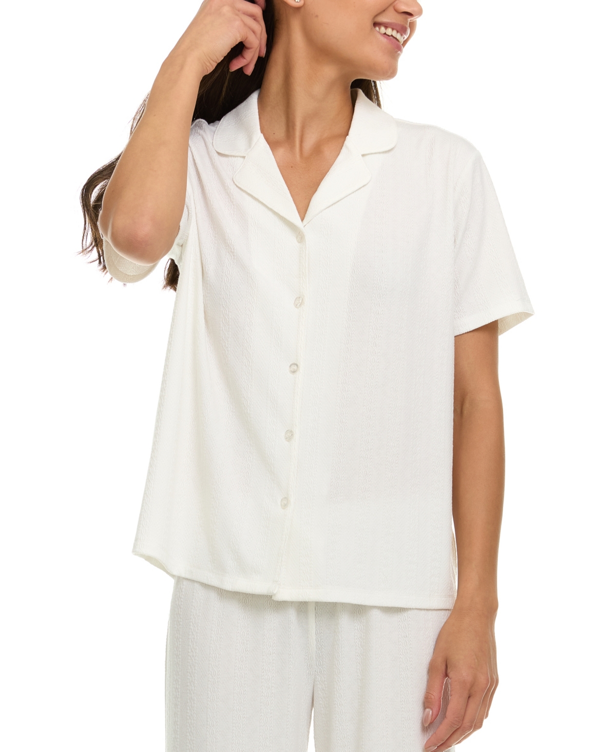 Flora By Flora Nikrooz Women's Luisa Short Sleeve Pajama Set In White