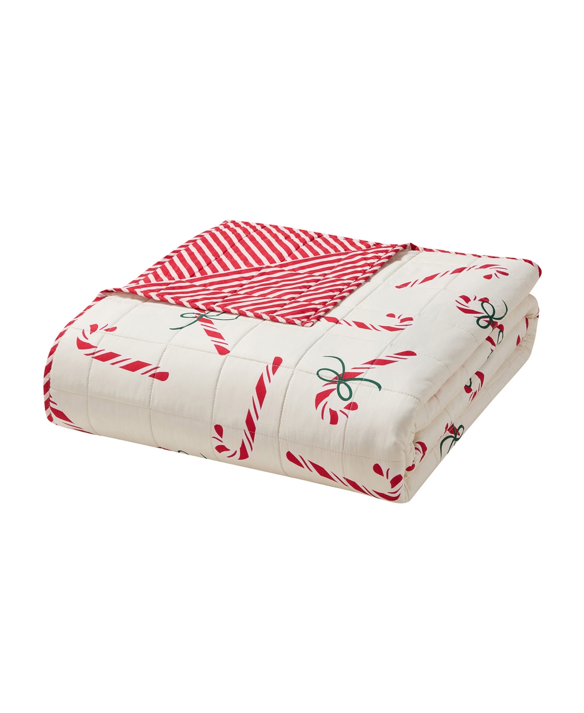 Hallmark Bedding Candy Canes Holiday 3-Pc. Quilt Set