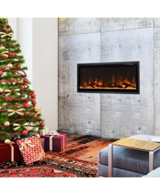 Electric Fireplace in-Wall Recessed with Remote Control and Adjustable Color and Brightness-42 inches