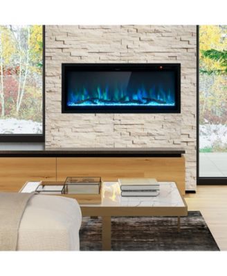 Electric Fireplace in-Wall Recessed with Remote Control and Adjustable Color and Brightness-42 inches