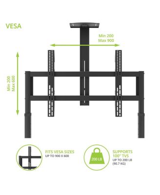 MTP100 Height Adjustable Rolling TV Stand for 55" - 100" TVs