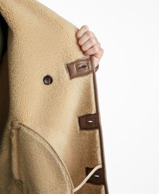 Men's Double Breasted Faux Leather Coat