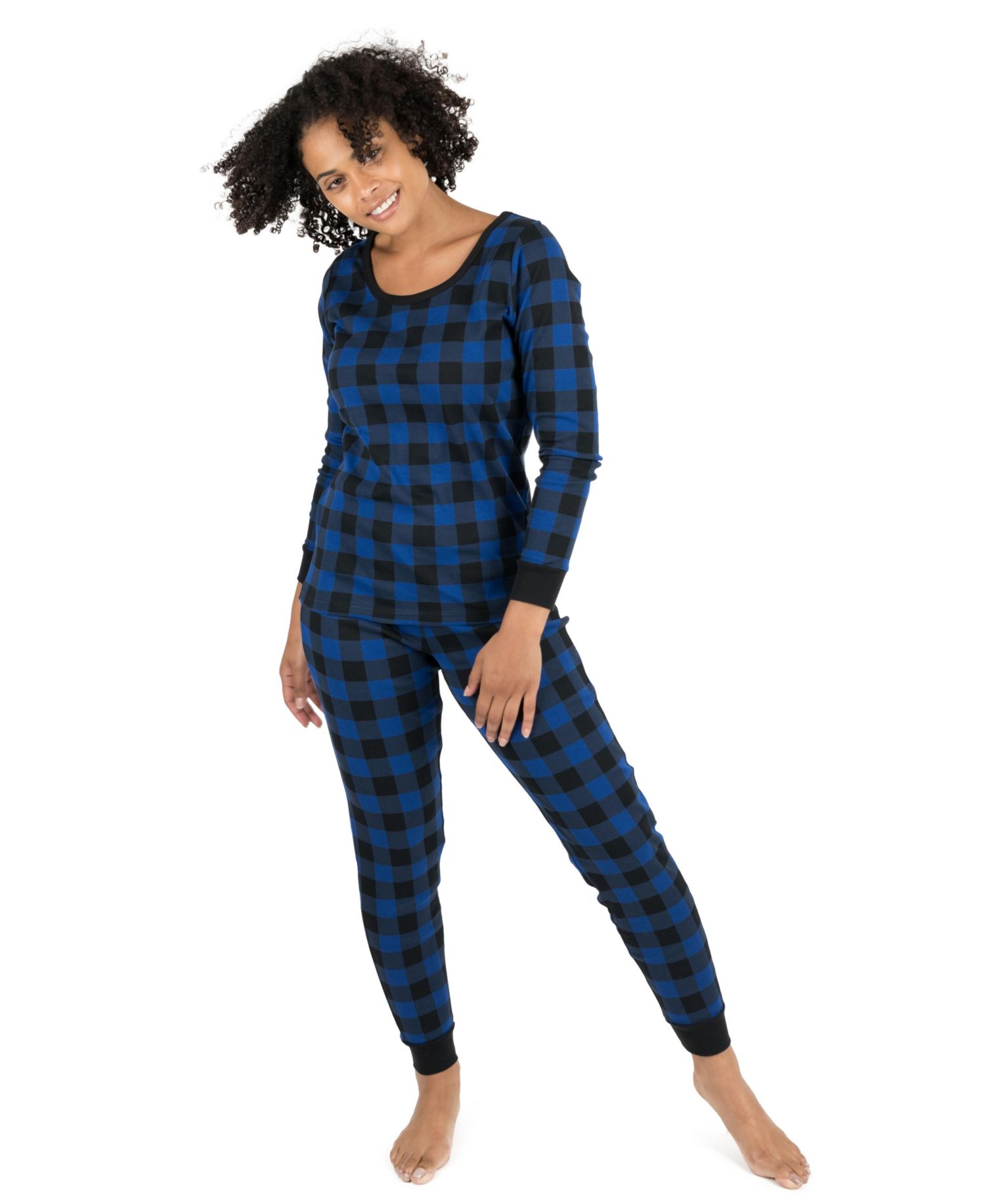 Women’s Two Piece Cotton Plaid Holiday Pajamas