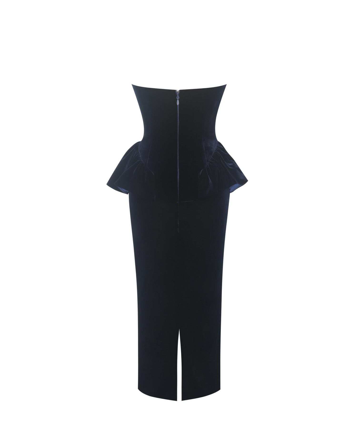 Women Pascha Black Lace Appliqu&eacute; Strapless Peplum Maxi Dress