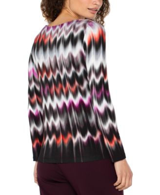 Petite Long-Sleeve Boat Neck Top