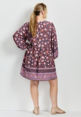 Women's Plus Size Livvy Boho Border Print Mini Dress