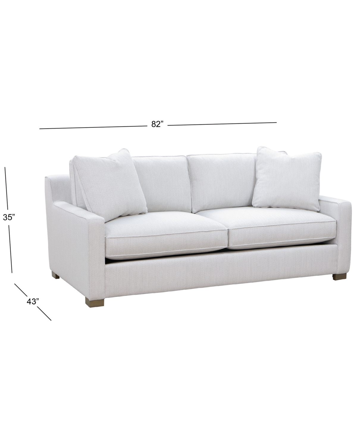 Macy's Stacia 82" Fabric Dynamic Suspension System Sofa In White